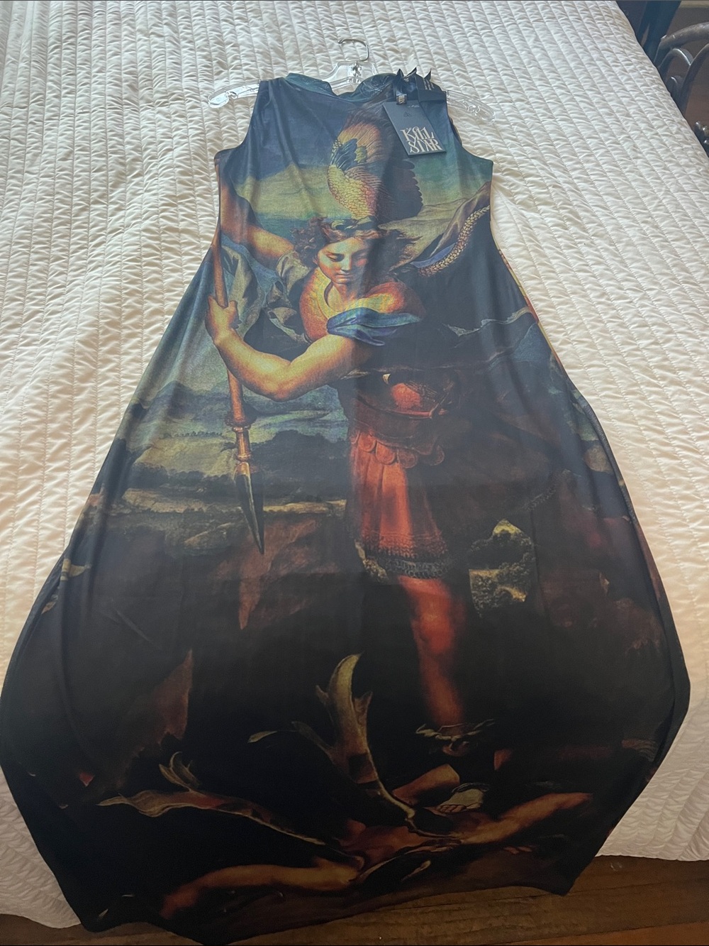 Killstar Black Maxi Dress with Multi-Color Renaissance Graphic